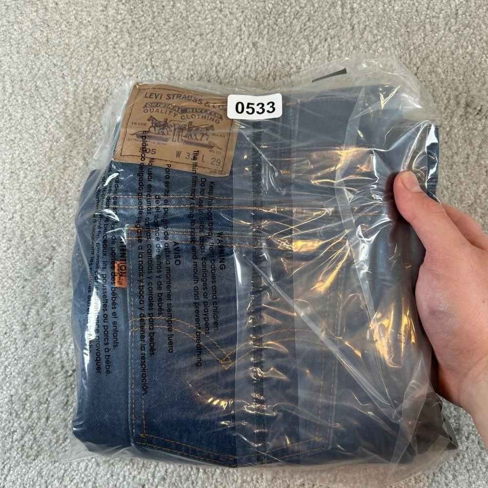 Vintage 90s Levi's 505 Jeans Mens 33x29 Dark Wash Orange Tab Fits 31x26 Straight
